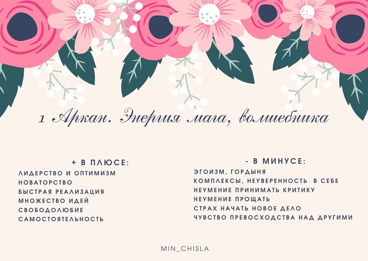 Ваш расшифровать. 7 Аркан в плюсе и минусе.