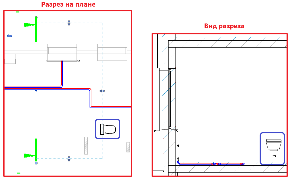 Ревит разрез не отображается на плане