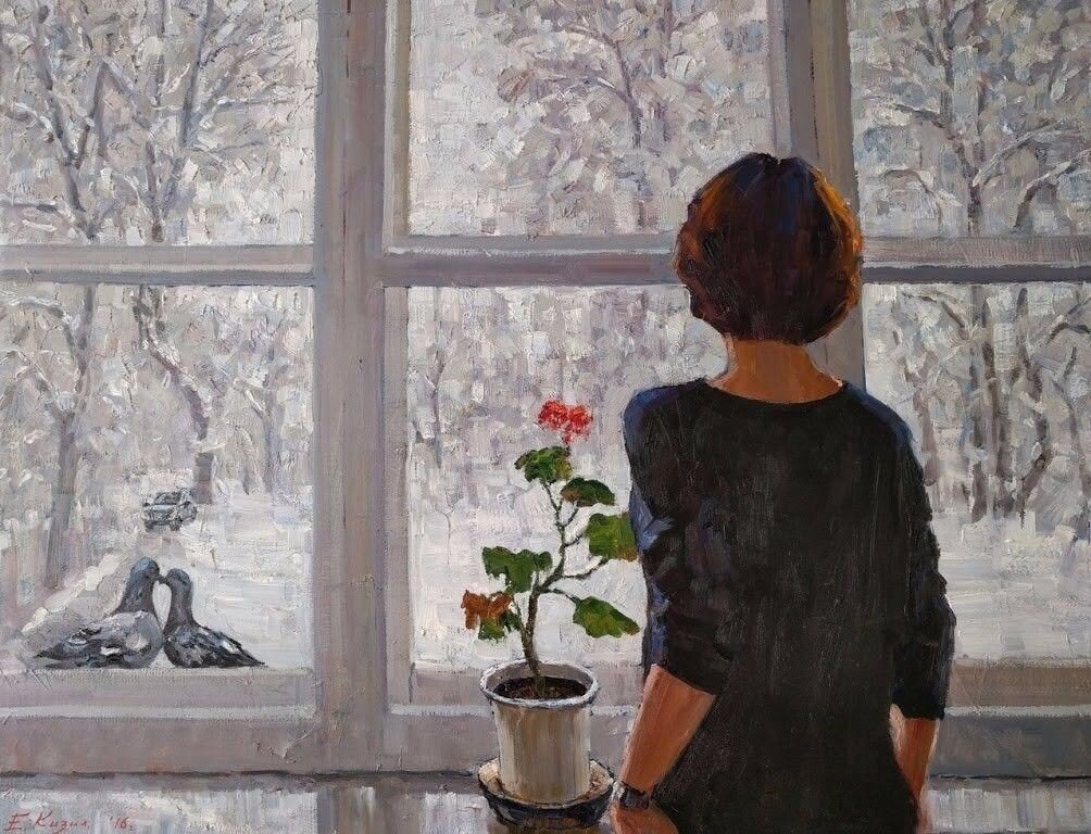 За окном зима... Художник  А.Тутунов.