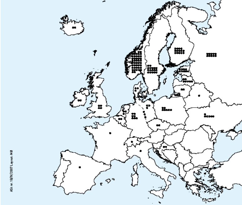 общее количество находок по странам, по Сталсберг 2008
