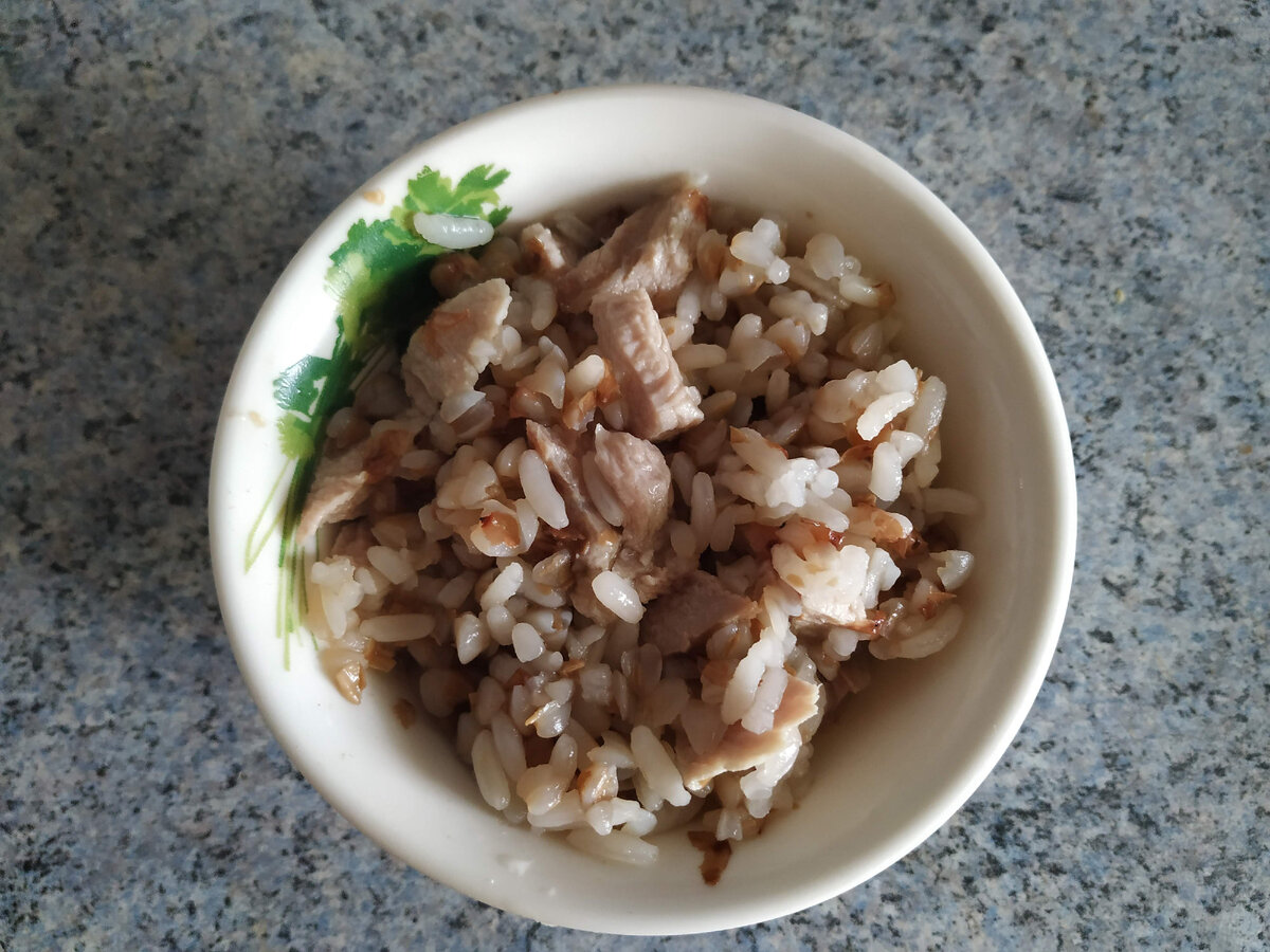 Кашка: гречка, рис и курятина