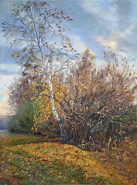 2. Andrey Makarov – Осенний мотив, 2021г. 46х61 см двп масло. Изображение отсюда: andrey85.in.gallerix.ru