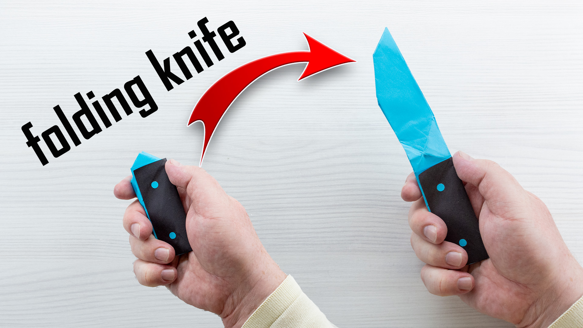 How to make a folding knife out of A4 paper