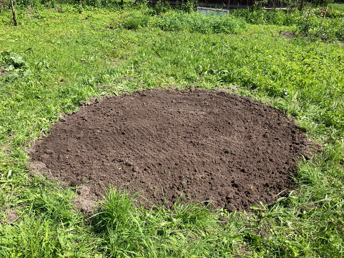 Ровняем площадку под бассейн.