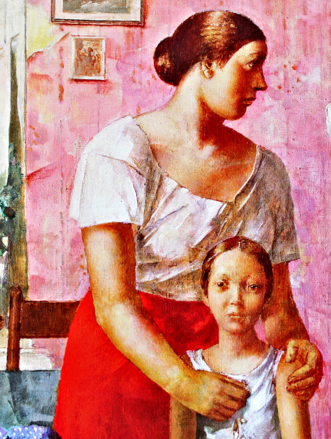 Фрагмент полотна «1919 год. Тревога».1934.