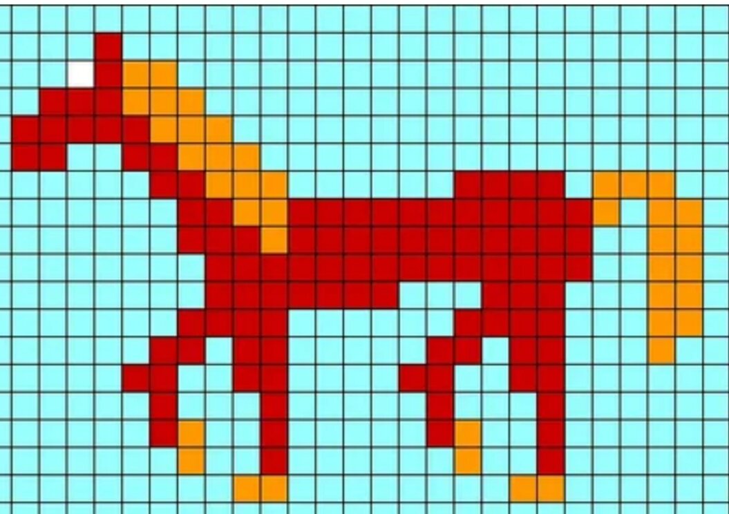Как нарисовать лошадь по клеточкам