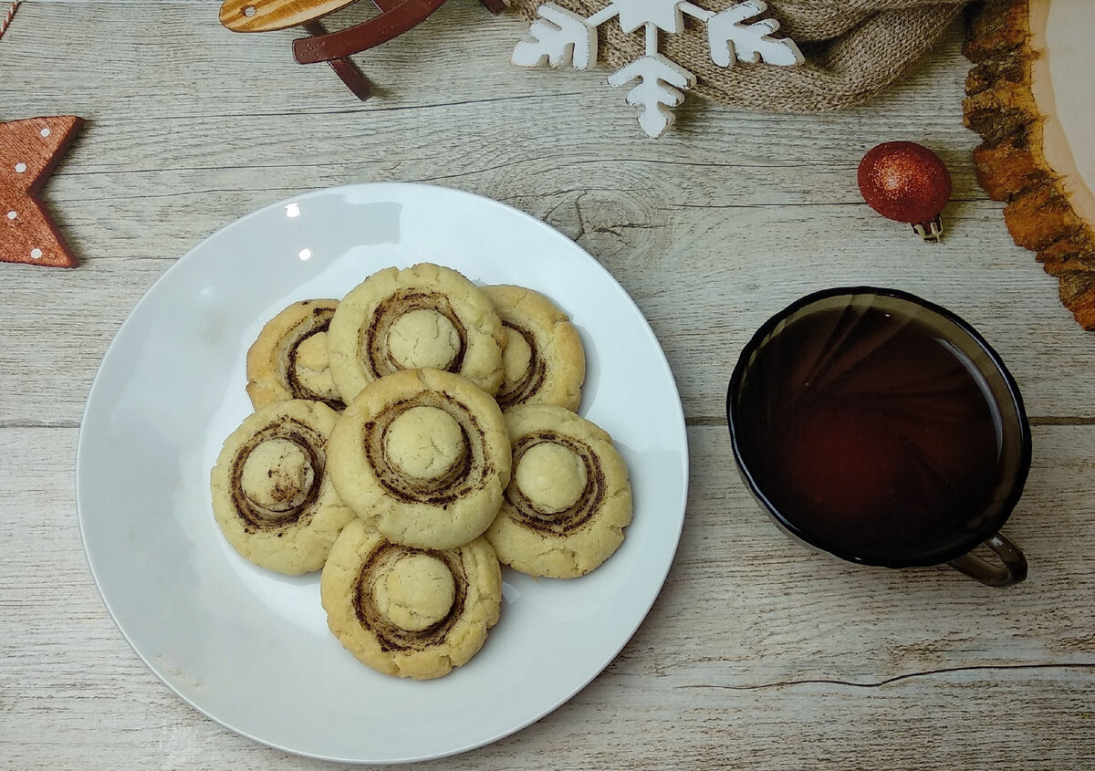 Песочное печенье грибочки