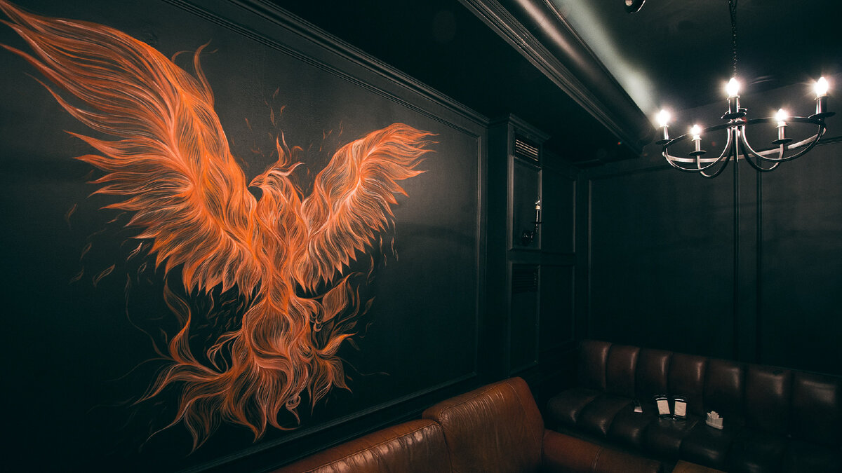 PHOENIX. Mural art for  'Ogon.Burger.Bar'  in Ykaterinburg, Russia.