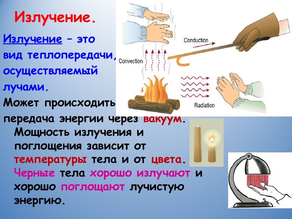 Теплопередача в вакууме происходит. Излучение теплопередача. Теплопроводность конвекция излучение. Теплопроводность излучение. Излучение физика теплопередача.