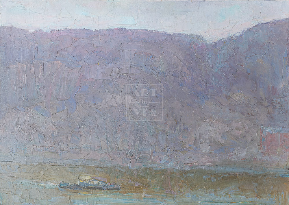 Картина: «Апрельский пейзаж». Автор: Александр Попов. Размер: 70×50 см. Год создания: 2010. Страна: Россия.