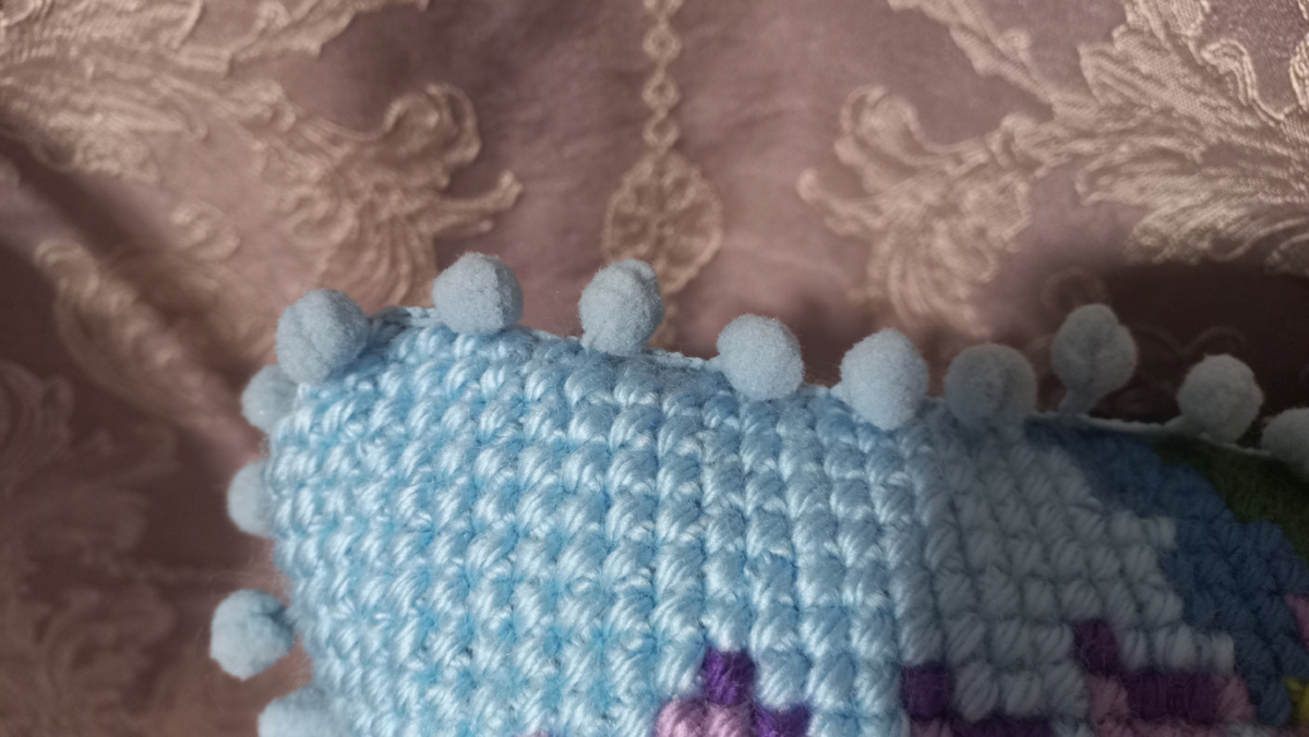 Тесьма "шарики" Подушка Vervaco Фото автора