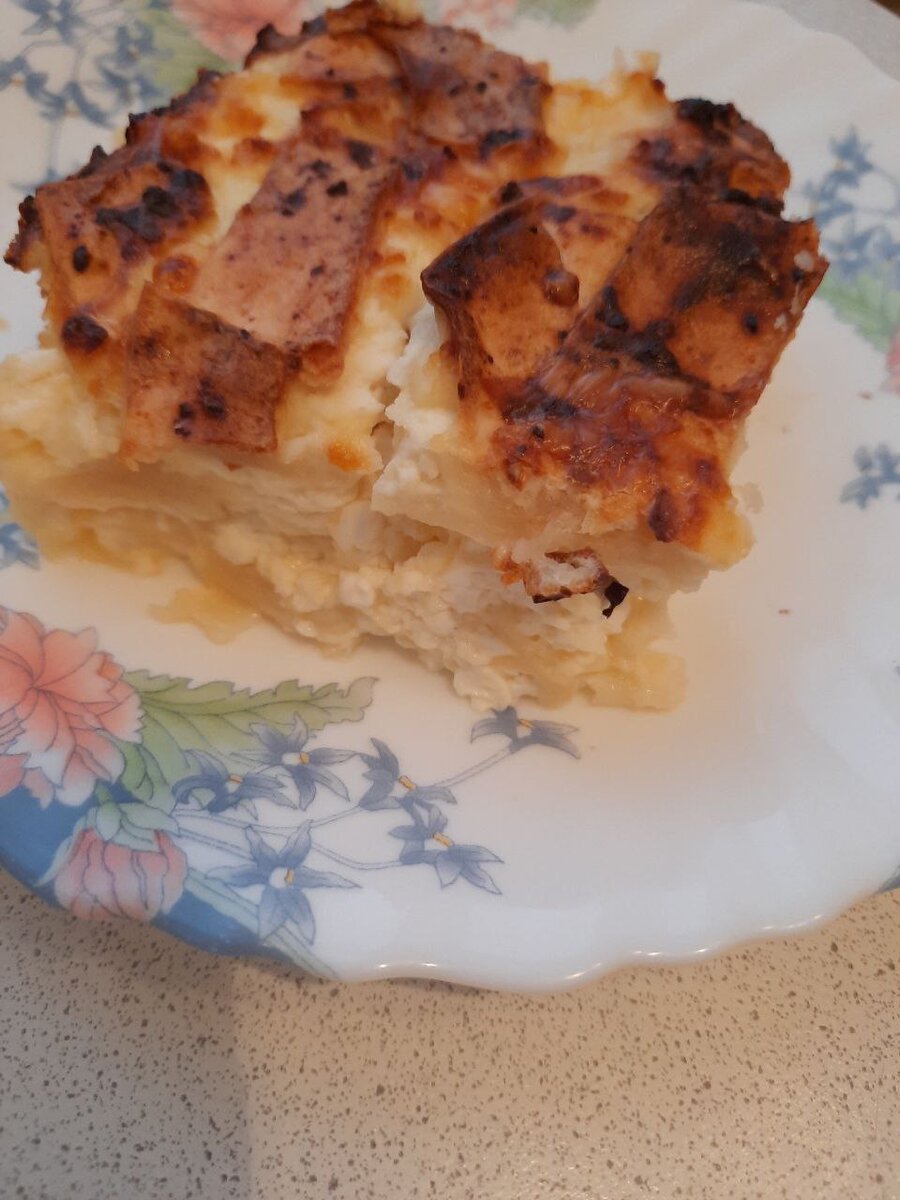 Слоеная творожная запеканка