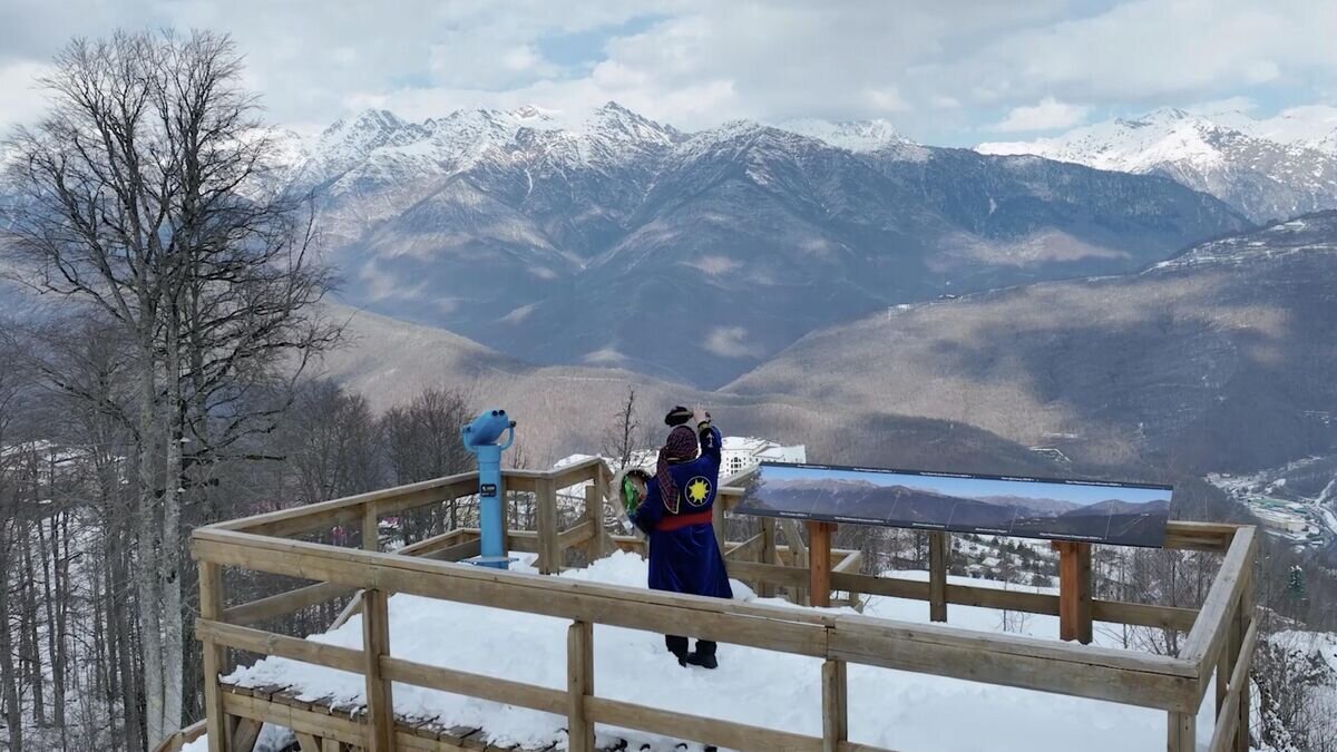    Шаман на курорте "Красная поляна" в Сочи. Кадр из видео© Курорт "Красная Поляна"