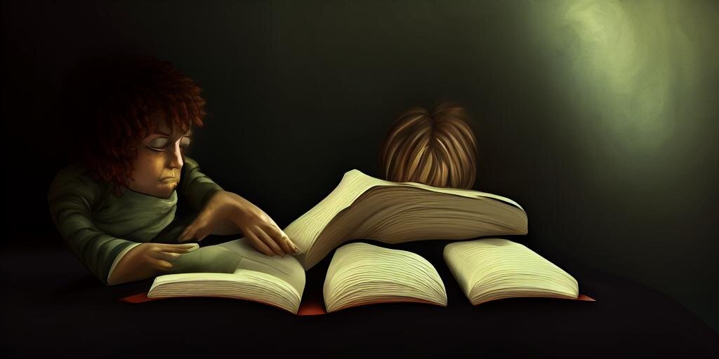 "Читает книгу с отвращением" (в этой статье используются изображения сгенерированные нейросетью "ruDALL-E")