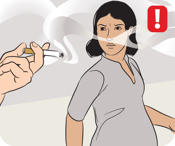 Не стоит забывать и о риске вторичного курения для беременных. Однако риски этого фактора в данном исследовании не оценивались. Иллюстрация raisingchildren.net.au.