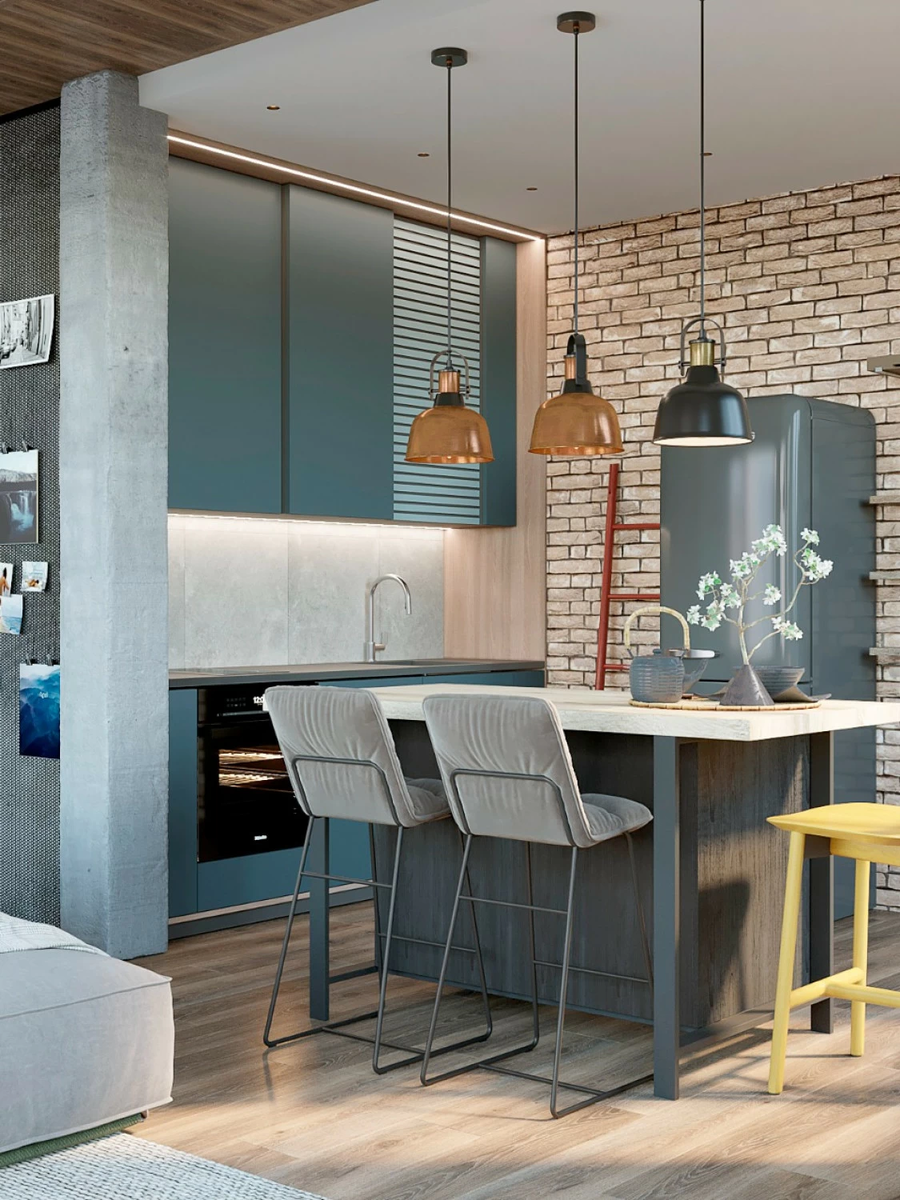 Эффекта лофтовой свободы поможет достичь разделение пространства не на комнаты, а на функциональные зоны