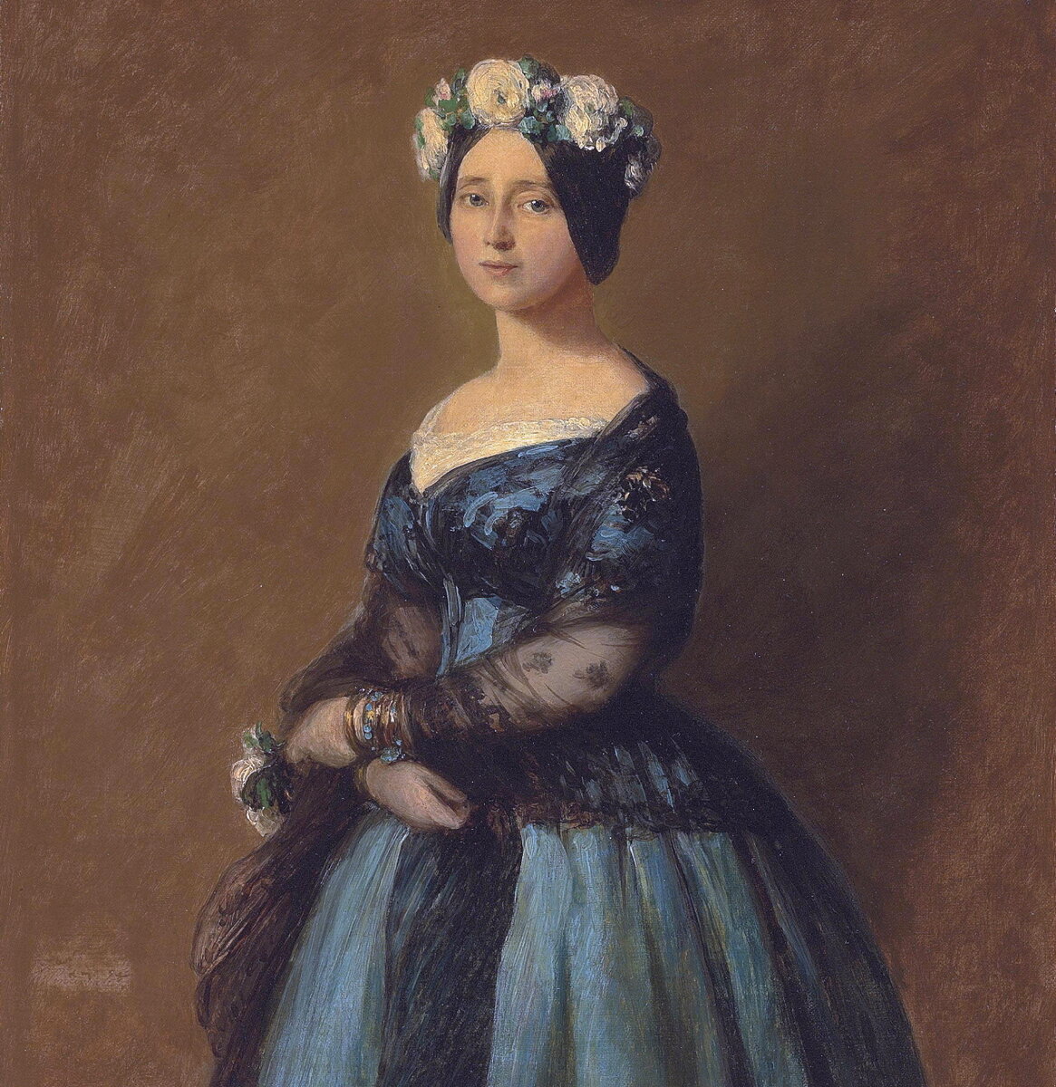 Франц Ксавер Винтерхальтер «Портрет Августы Саксен-Веймар-Эйзенахской» (фрагмент) 