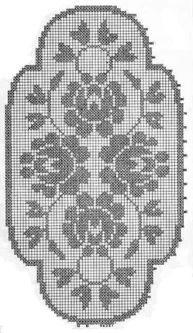 Филейная сетка: вяжем скатерти и салфетки с цветами. Подборка схем ...