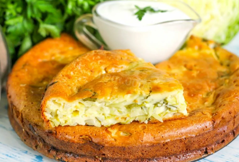 Самый вкусный заливной пирог из капусты