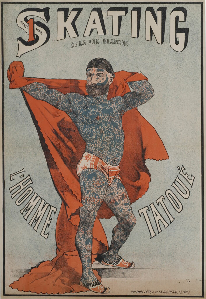 Fine Art Images/Heritage Images/Getty Images. Афиша «Татуированный человек» (автор неизвестен), XIX век.