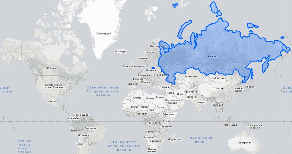 Карта мира реальные размеры стран