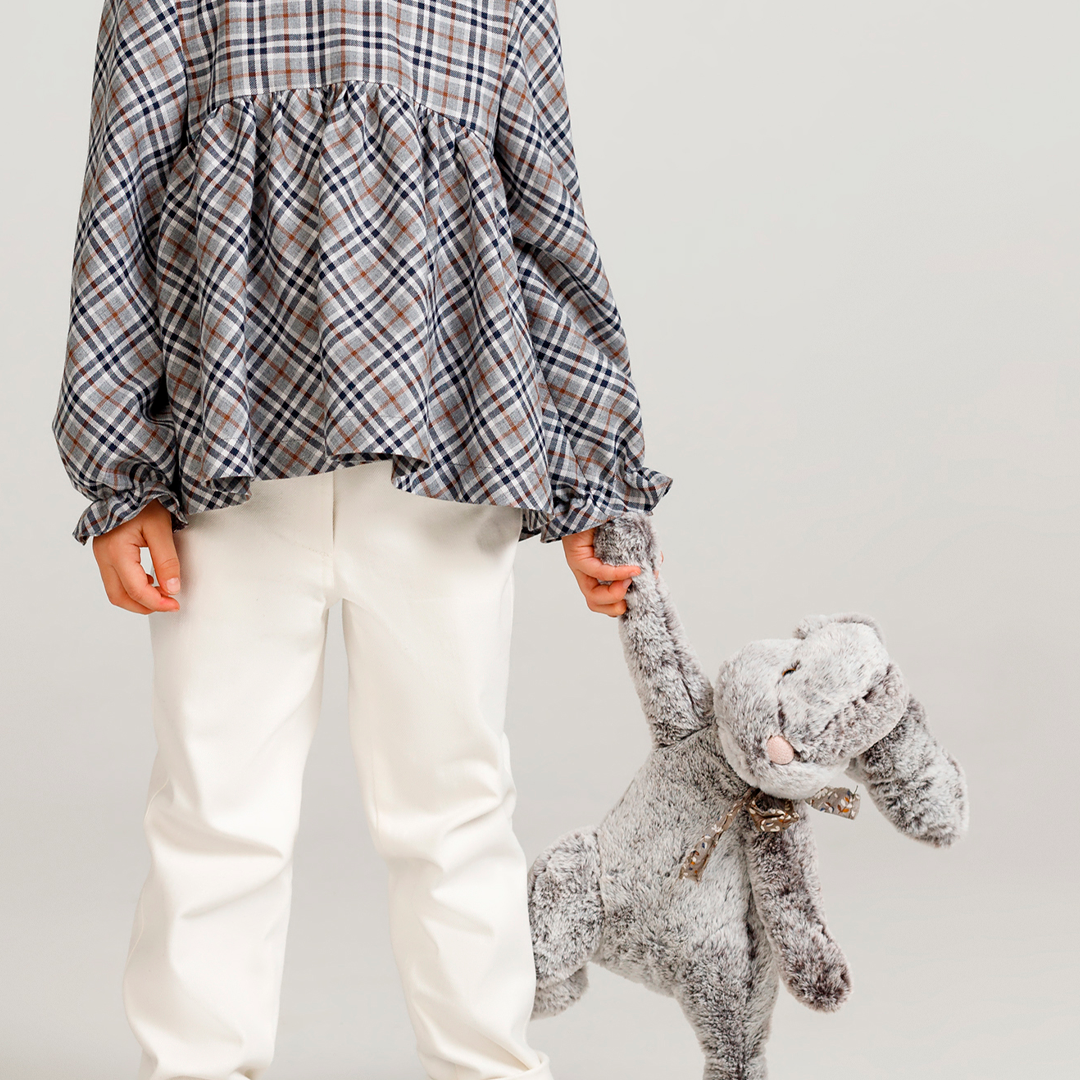 Молочно-белый японский деним и туника из 100% хлопка. Премиальный бренд Ulekids