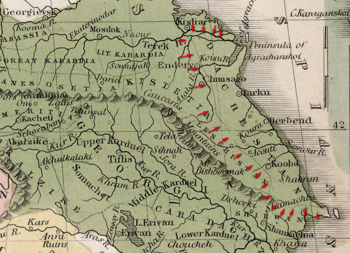 Карта кавказской албании