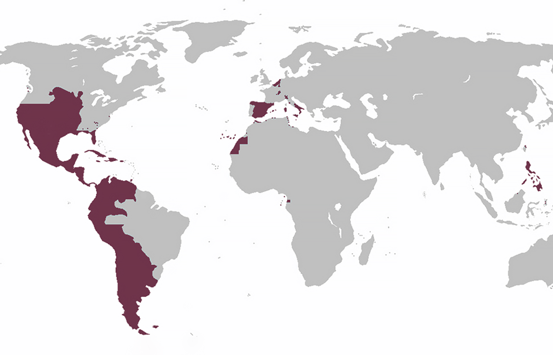 Карта испанских колоний