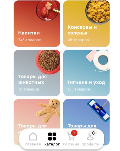 Личный кабинет приложения.