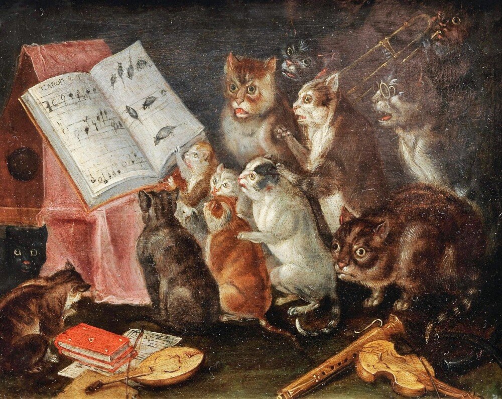 Фердинанд Ван Кессель. Кошачий концерт, 1670