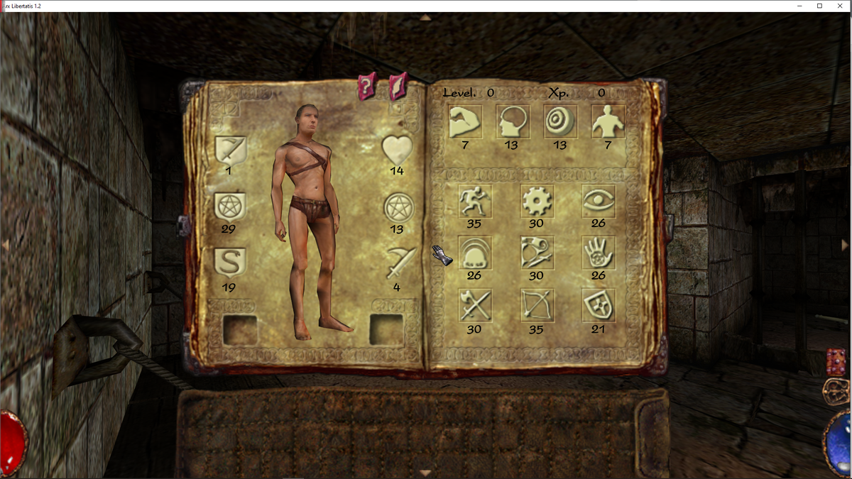 Меню характеристик.