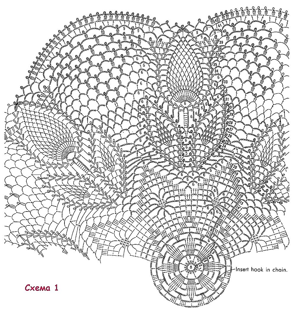 Салфетка крючок салфетка схема