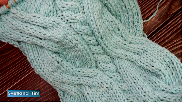 узоры спицами тройная коса
