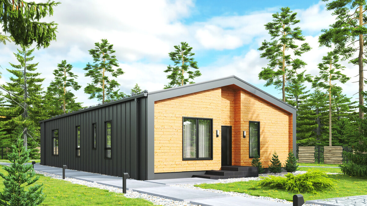 Фасад из натурального дерева в цвете "Орех"