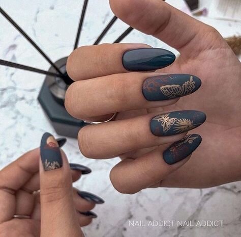 фото из интернета. Стемпинг в сочетании с матовым глянцевым топом