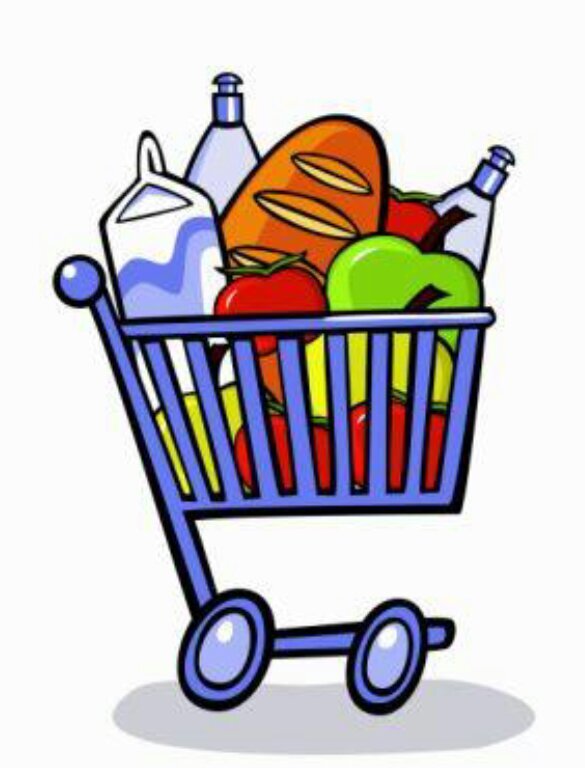 Картинка тележка с продуктами