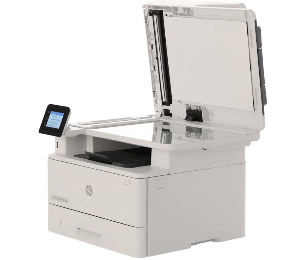 МФУ HP LaserJet Pro M428fdn с поднятой крышкой сканера 