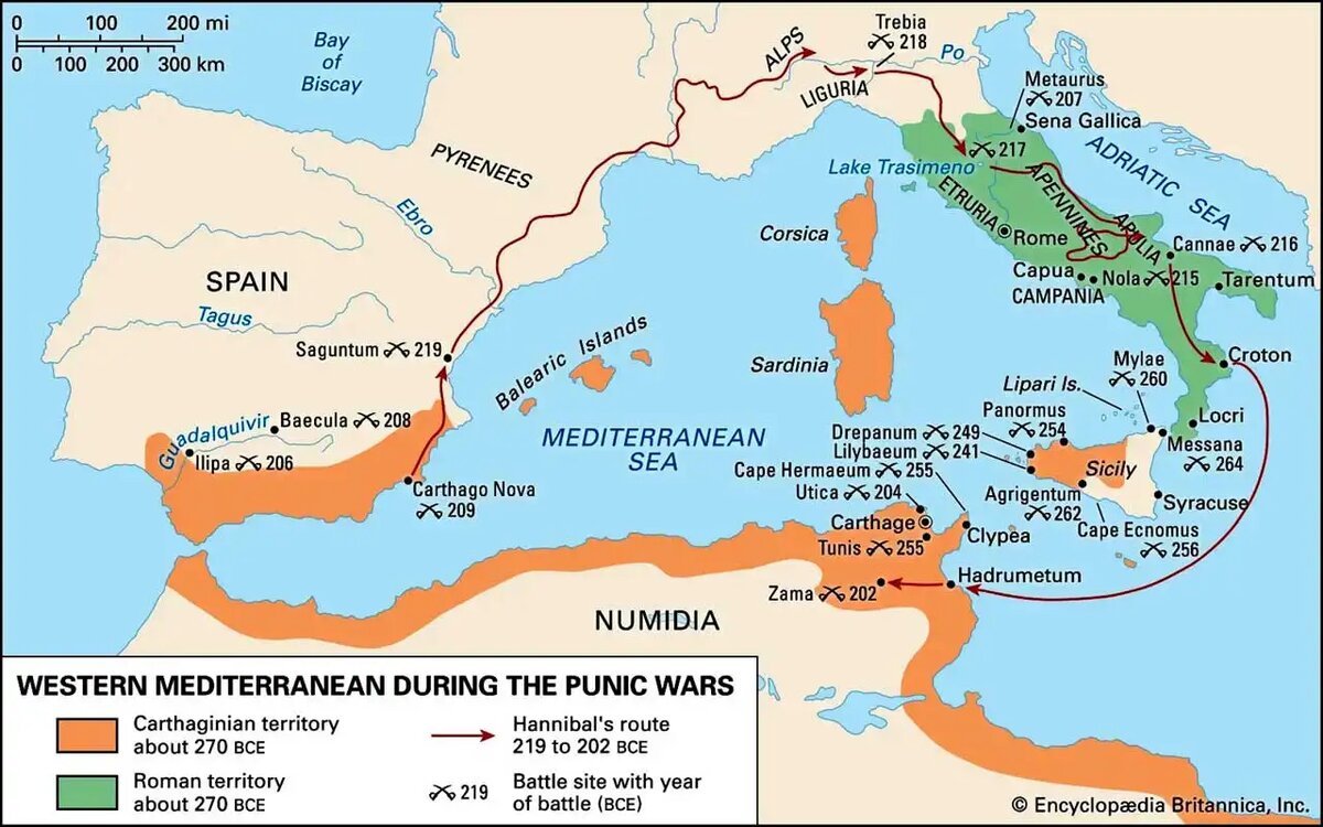 Владения рима и карфагена к началу войны карта