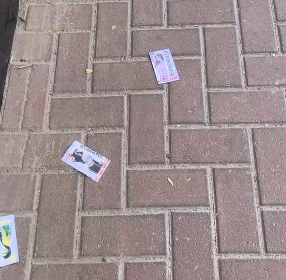 Визитки проституток на тротуарах в Дубае