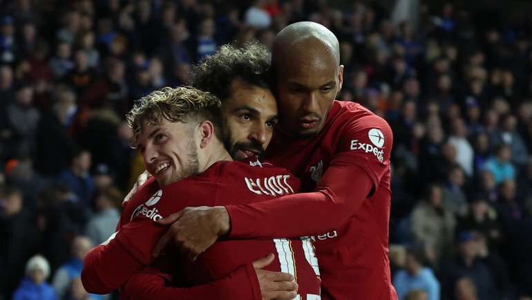    Харви Эллиотт, Мохамед Салах и Фабиньо.