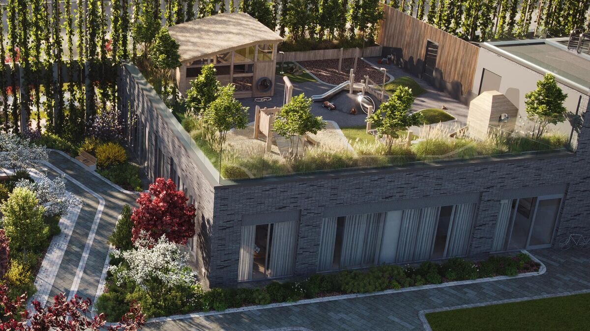    Проект детского сада с игровой площадкой на крыше на Симоновской набережной в Москве© Пресс-служба Москомархитектуры