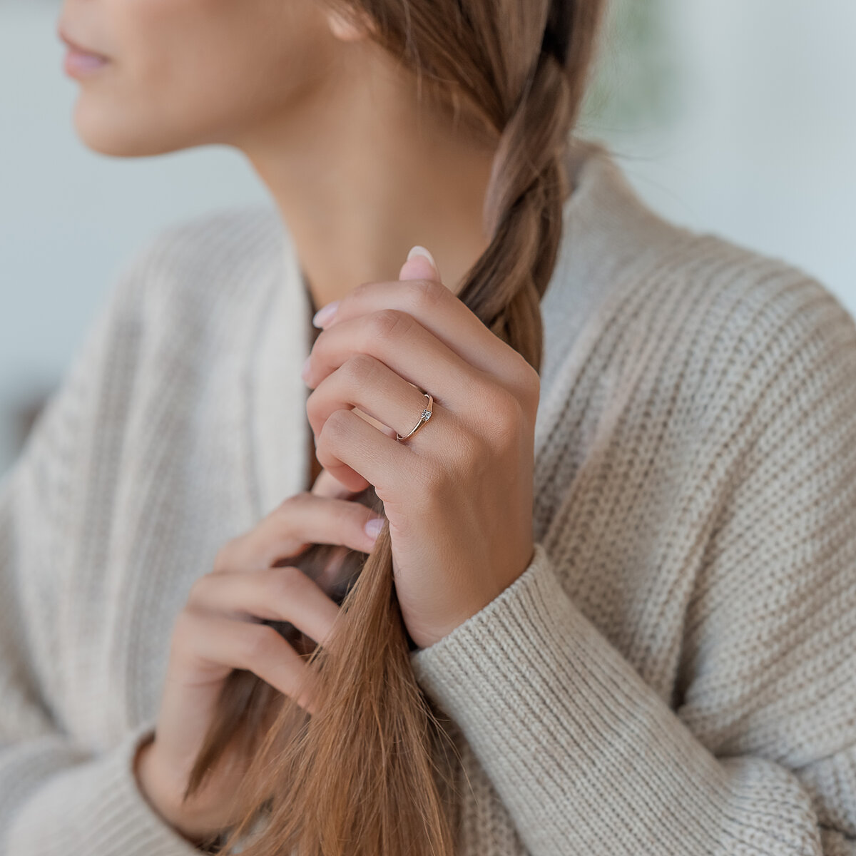 Кольцо с бриллиантом от NEWGOLD. Арт: 096327_01_01_005_0001.