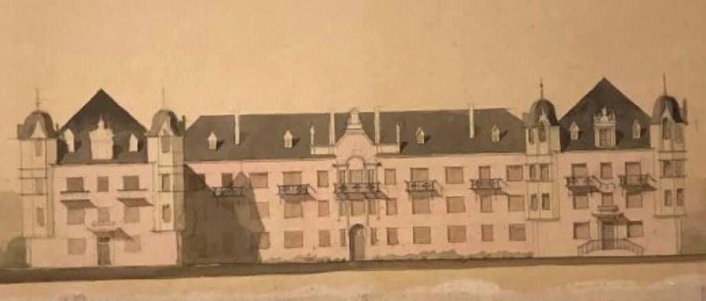 Первомайская улица, 12. Проект. Чертеж главного (южного) фасада. 