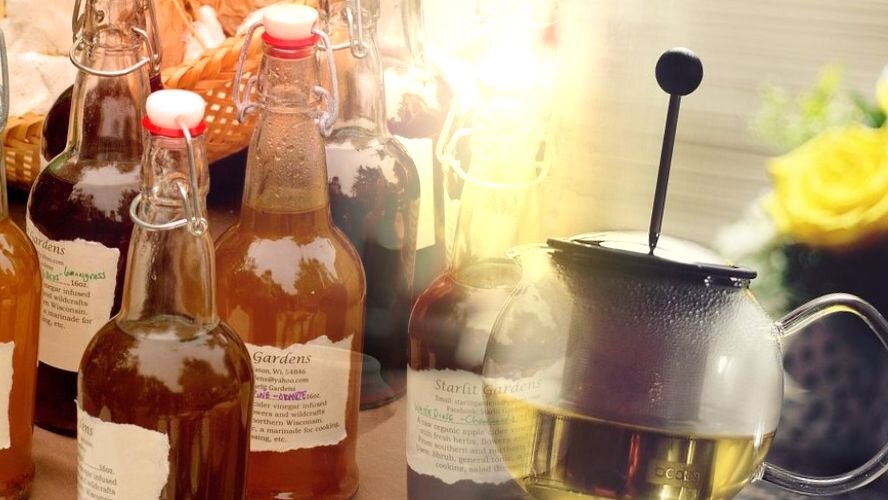 Уксус плюс зеленый чай // коллаж pixabay.com