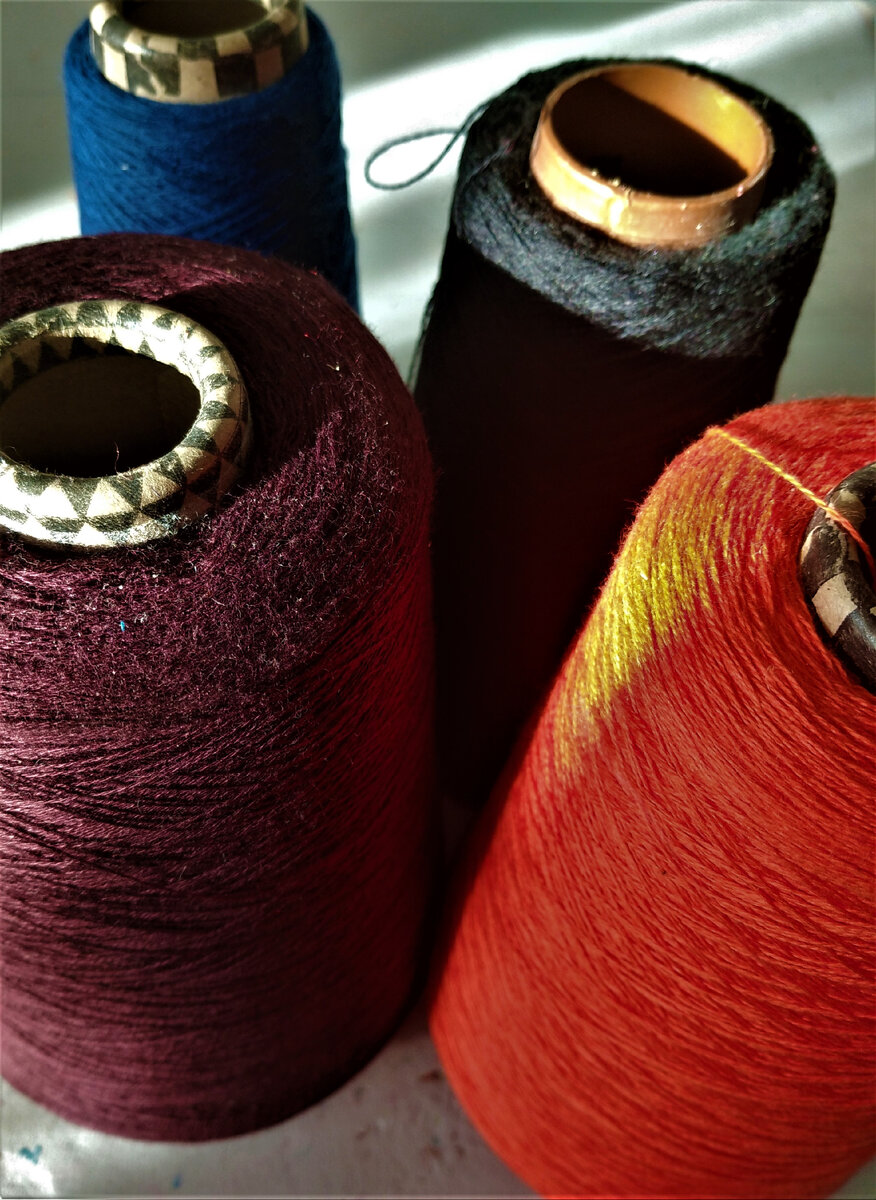 Нитки, которые я использовала при ткачестве