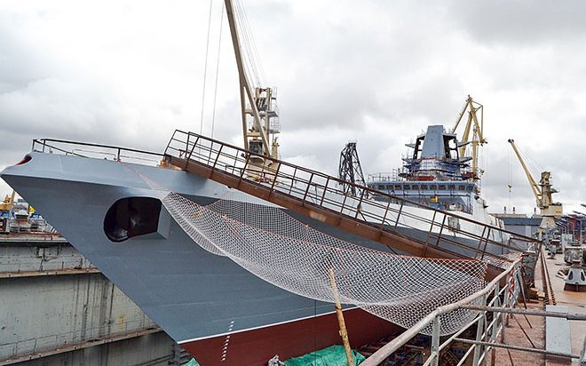    Фрегат пр.22350 «Адмирала Головко», перед спуском на воду
