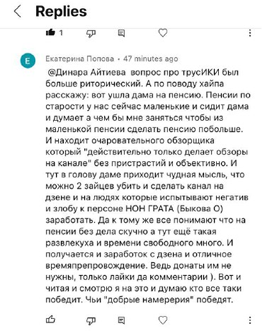 Комментарий пользователя  Екатерины Поповой в сообществе "Рыжик удивляется", публикуемый с разрешения хозяйки .канала 
