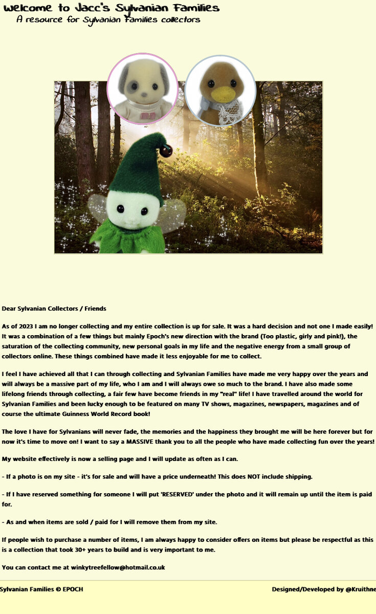 На главной странице сайта появился текст, что коллекция выставлена на продажу