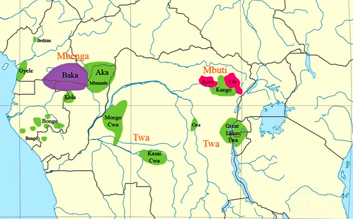 Области обитания пигмеев