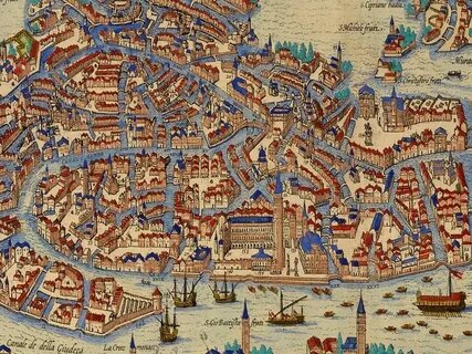 Карта Венеции 1572г.